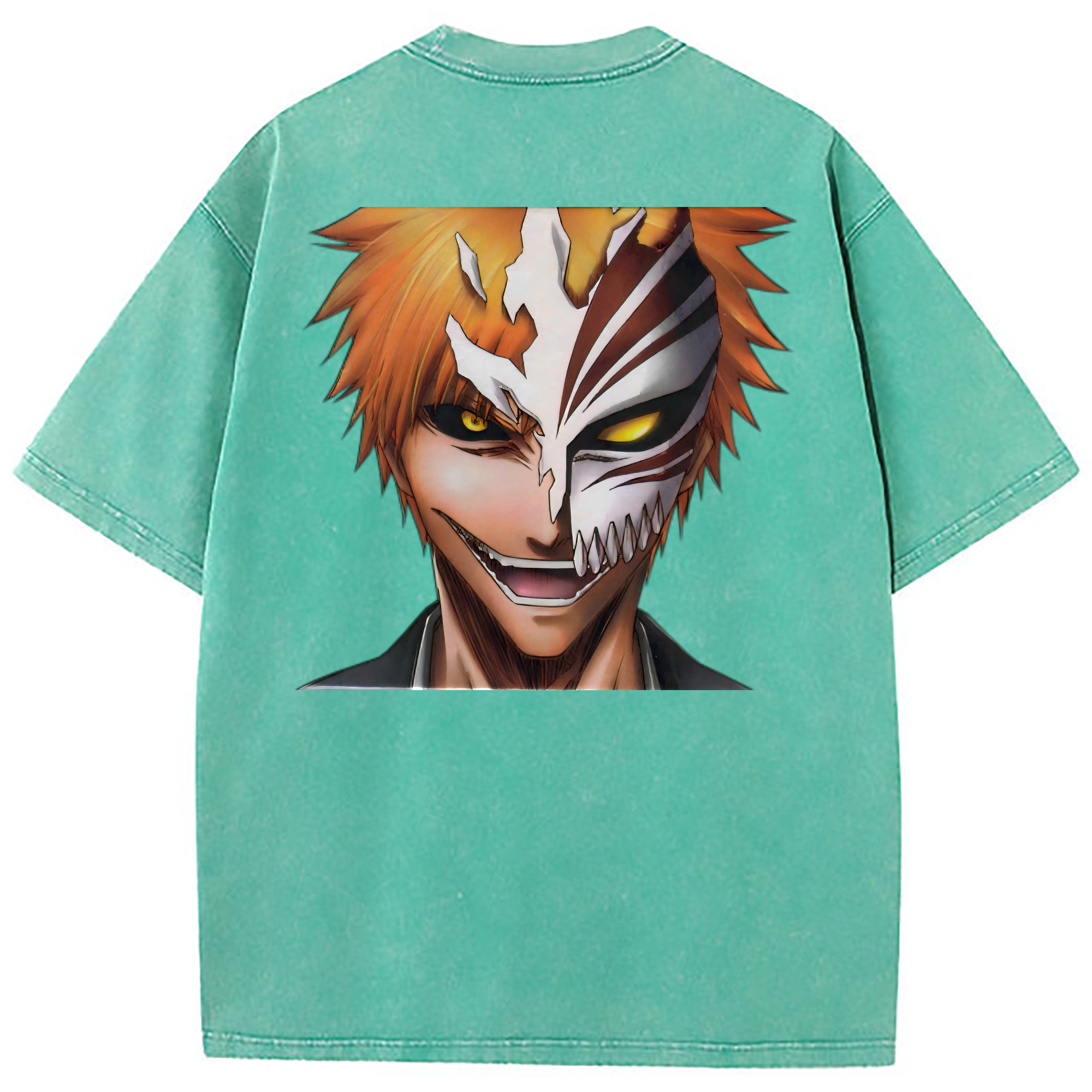 （画像用） ブリーチ 黒崎一護（くろさき いちご）BLEACH Kurosaki Ichigo 綿100% ヴィンテージ風 半袖Tシャツ（背面プリント）
